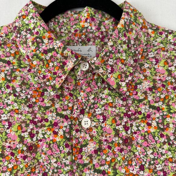 Agnes B. Homme Paris floral button down long sleeve cotton shirt mens size 42 - Picture 4 of 10